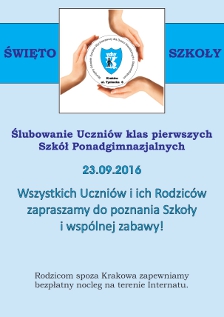 Plakat informujący o Święcie Szkoły